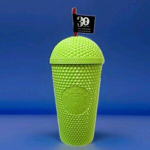 Starbucks Coffee Cup Tumbler Lime Green 30 yr anniversary Frappuccino Grinch